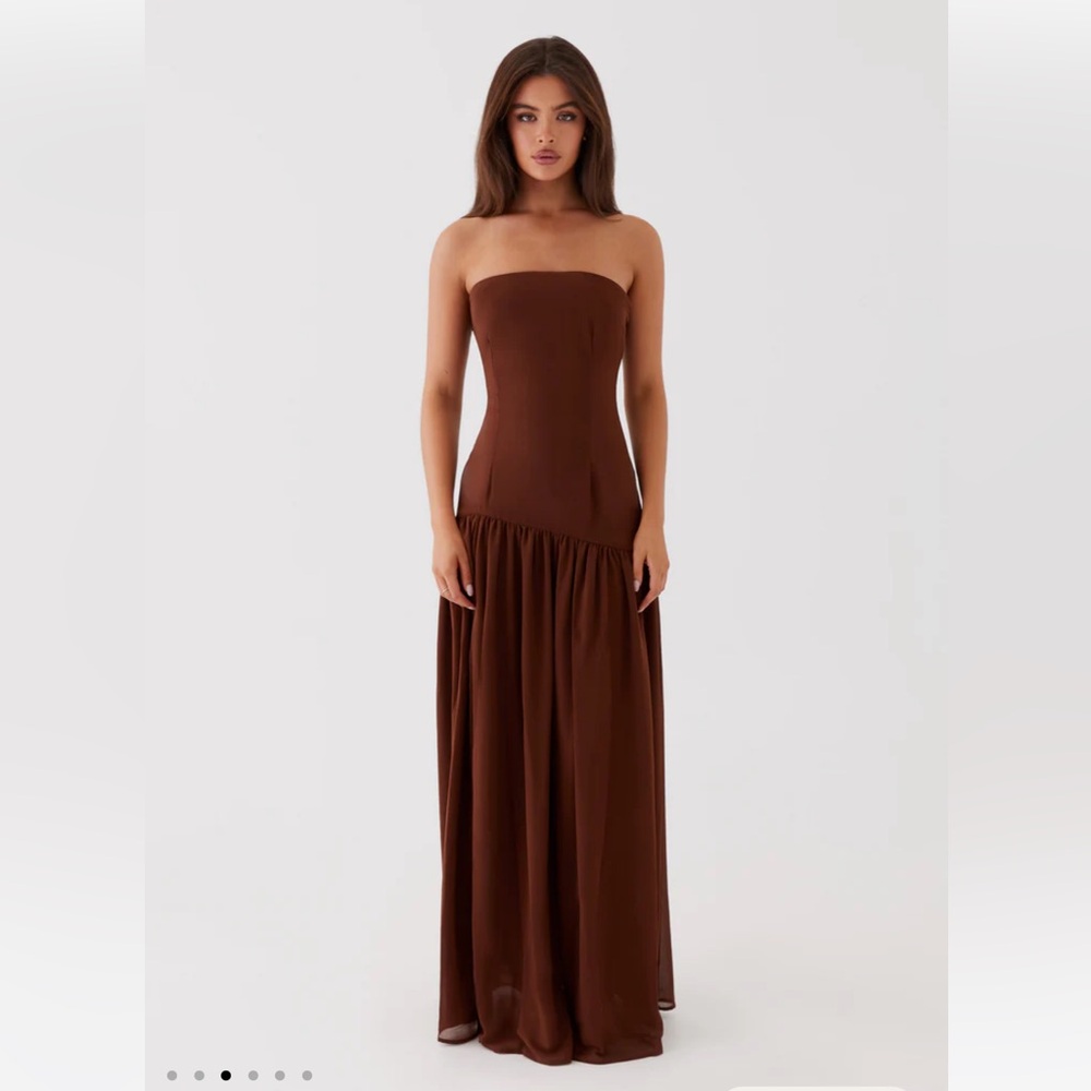 PEPPERMAYO - Eden Strapless Maxi Dress - Brown